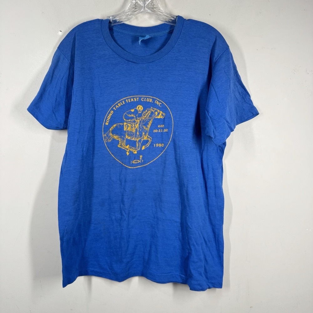 Vtg Round Table Feast Club Equestrian Horse Riding Shirt Sz XL Single Stitch